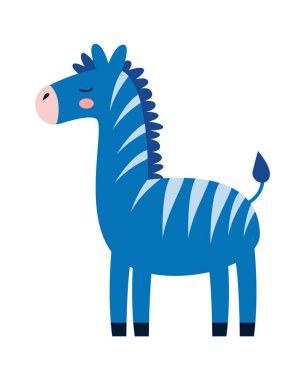 Zebra yassı ikonu sıcak ülkede vahşi bir hayvan. Vektör illüstrasyonu