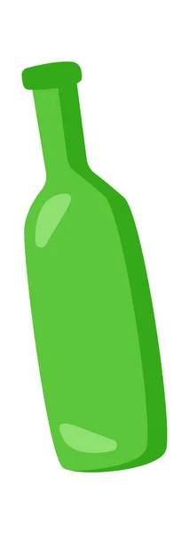 Bottiglia Vetro Icona Piatta Utilizzo Spazzatura Riciclaggio Illustrazione Vettoriale — Vettoriale Stock