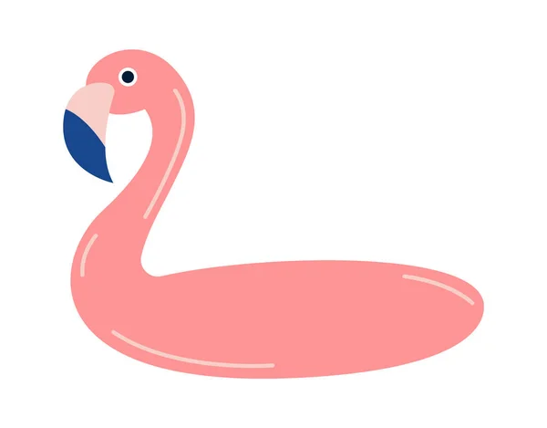 Flamingo Círculo Inflable Icono Plano Vacaciones Invierno Ilustración Vectorial — Vector de stock