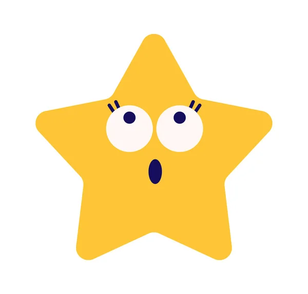 Cute Cartoon Geometric Star Shape Flat Icon Vector Illustration — Stock Vector
