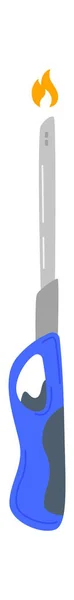 Легша Плоска Іконка Сталевий Запалювальний Пристрій Векторні Ілюстрації — стоковий вектор