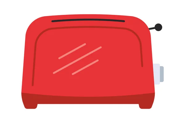 Stalowy Czerwony Toster Płaska Ikona Kanapka Podejmowania Ilustracja Wektora — Wektor stockowy
