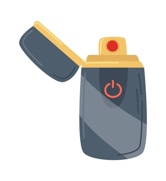 Electric Lighter Flat Icon Steel Incendiary Device Vector Illustration — Stock Vector
