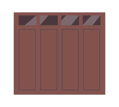 Otomatik garaj kapısı düz ikon Depo girişi. Vektör illüstrasyonu