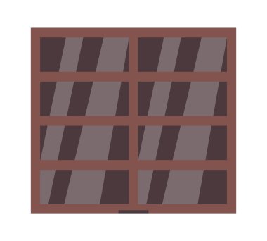 Mekanize cam garaj kapısı düz ikon Depo girişi. Vektör illüstrasyonu