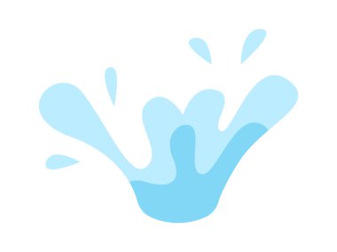 Su, düz ikon tropikal ekosisteme sıçrar. Vektör illüstrasyonu