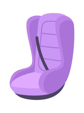 Bebek koltuğu ve koruyucu kemer yassı ikon. Vektör illüstrasyonu