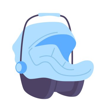 Bebek arabası rahat araba koltuğu düz ikonu. Vektör illüstrasyonu