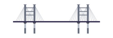 Metal inşaat düz ikon köprü mimari elementi. Vektör illüstrasyonu