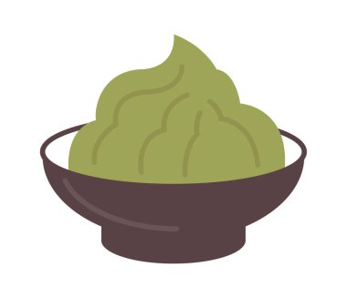 Wasabi yassı ikonu Japon yaban turpu tadında. Vektör illüstrasyonu