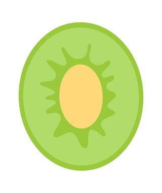 Kivi yassı ikonu Lezzetli sağlıklı meyve. Vektör illüstrasyonu