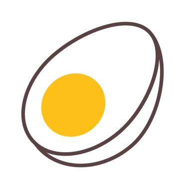 Düz yumurta ikonu, lezzetli Asya yemek dekoru. Vektör illüstrasyonu