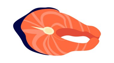 Tuzlu somon balığı. Lezzetli yemek. Vektör illüstrasyonu