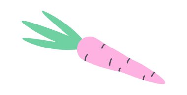 Havuç yassı ikon sağlıklı bebek maması dengeli beslenme. Vektör illüstrasyonu