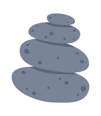 Dekoratif taşlar düz ikon Aromaterapi Spa prosedürü. Vektör illüstrasyonu