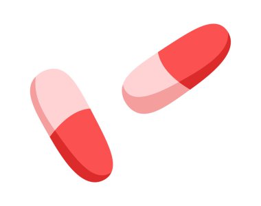 Ağrısız adet gördüren düz ikon doğum kontrol hapları. Vektör illüstrasyonu