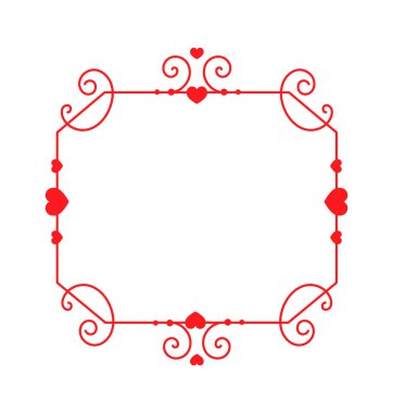 Kalpleri ve kıvrımları olan kare çerçeve düz duvar dekoru. Vektör illüstrasyonu