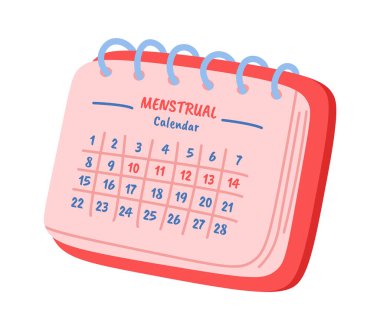 Adet takvimi düz simgesi kadınlar için özel tarihler. Vektör illüstrasyonu