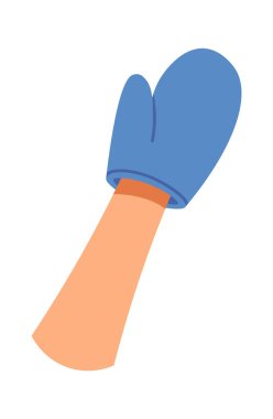 Fırın eldivenleri yassı mutfak yalıtımlı eldiven. Vektör illüstrasyonu