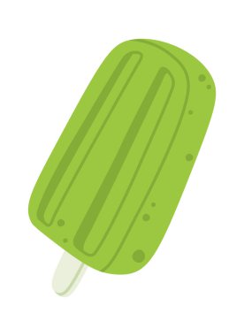 Yeşil kibrit dondurması yassı ikon Tatlı tatlı. Vektör illüstrasyonu