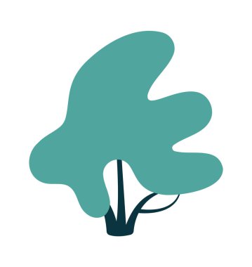 Ağacı dallarla kaplı düz bir ikon tipik kış havası. Vektör illüstrasyonu