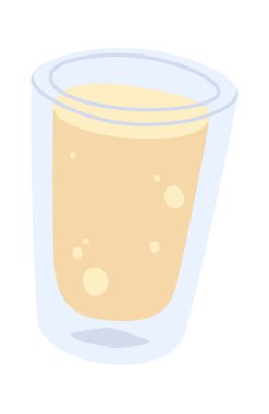 Düz simgede organik soya sütü. Sağlıklı içecek. Vektör illüstrasyonu