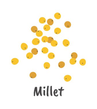 Millet düz ikon mısır gevreği tarımı. Vektör illüstrasyonu