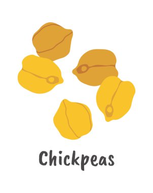 Nohut yassı ikonu tohum ekimi tarım. Vektör illüstrasyonu