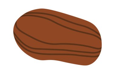 Kakao tohumu düz ikon Oval kapsüller bitki yetiştirme. Vektör illüstrasyonu