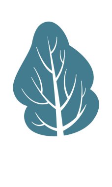 Ağacı dallarla kaplı düz bir ikon tipik kış havası. Vektör illüstrasyonu