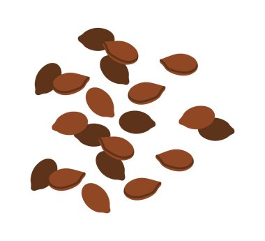 Keten tohumu düz simgesi keten tohumu çiçekleri. Vektör illüstrasyonu