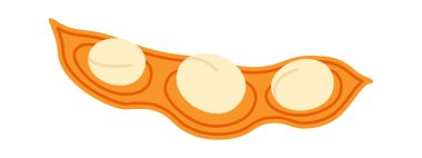 Soya fasulyesinin düz ikonu yeşil sağlıklı bitki tarımı. Vektör illüstrasyonu