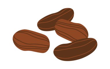 Kakao tohumu düz ikon Oval kapsüller bitki yetiştirme. Vektör illüstrasyonu