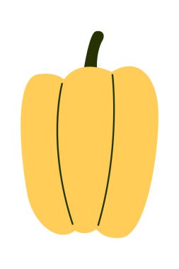 Sarı tatlı biber düz ikon tarım. Vektör illüstrasyonu