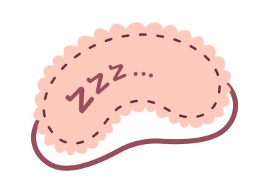 Uyuyan maske düz ikon Şirin Tekstil Aksesuarı. Vektör illüstrasyonu