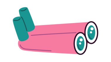 Vintage spyglass düz ikon optik enstrümanlar Vision ekipmanları. Vektör illüstrasyonu