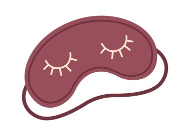 Uyuyan maske düz ikon. Gece göz aksesuarları için şirin kumaş. Vektör illüstrasyonu