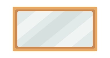 Modern dikdörtgen şeklindeki düz ayna ikonu. Vektör illüstrasyonu