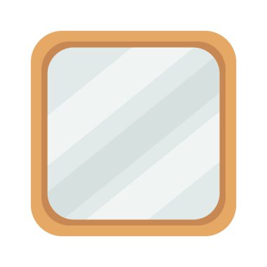 Modern kare ayna düz ikonu. Vektör illüstrasyonu