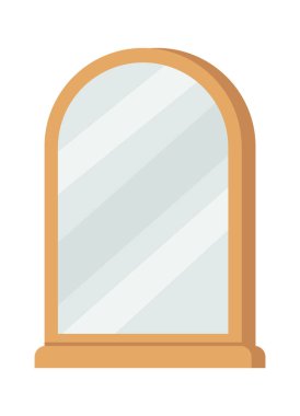 Modern duvar aynası yassı simgesi. Temiz cam. Vektör illüstrasyonu