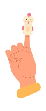 Güzel, yumuşak kuklalar, tiyatro için düz ikon oyuncaklar. Vektör illüstrasyonu