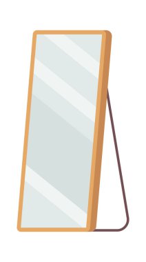 Modern dikdörtgen tam boy aynalar düz simge. Vektör illüstrasyonu