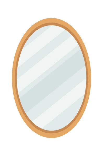 Ícone Plano Espelho Parede Decorativo Oval Moderno Ilustração Vetorial —  Vetores de Stock