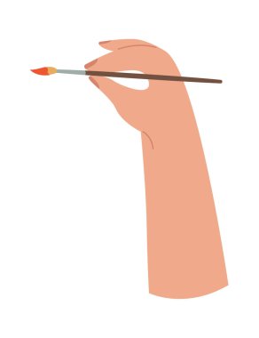 El ele tutuşan fırça düz ikonu. Vektör illüstrasyonu