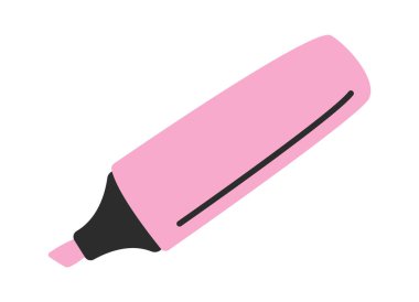 Ofis düz simge pembe kalemleri sağlar. Vektör illüstrasyonu