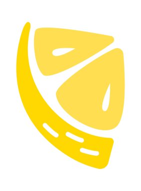 Çeyrek limon düzlüğü sarı egzotik meyve. Vektör illüstrasyonu