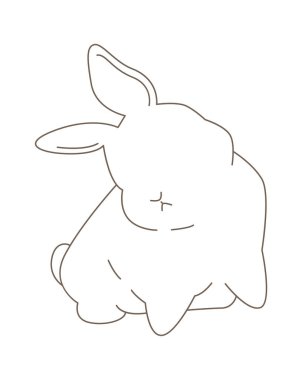 Paskalya tavşanı çizgisi sanat tarzı modern tasarım. Vektör illüstrasyonu