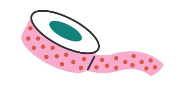 Polka nokta tasarımı düz simgeli yapıştırıcı bant. Vektör illüstrasyonu