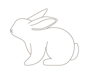 Paskalya tavşanı çizgisi sanat tarzı modern tasarım. Vektör illüstrasyonu
