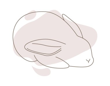 Paskalya tavşanı çizgisi sanat tarzı modern tasarım. Vektör illüstrasyonu